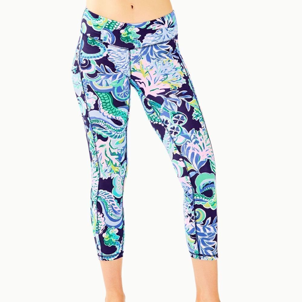 Lilly Pulitzer Luxletic Leggings Size Xs In Siren And Spirits Print Eeuc
